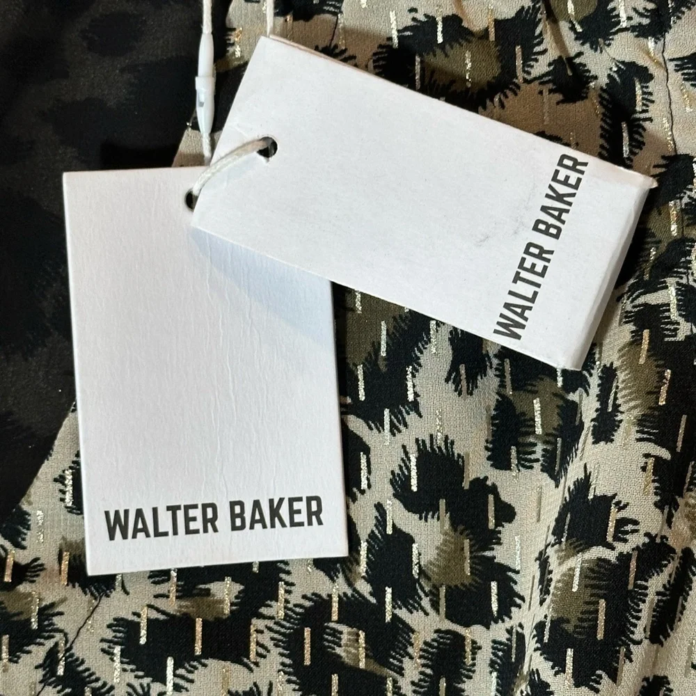 Walter Baker Leandria Dress Surplice Hi-Low Tiered Ruffle Hem Leopard Print NEW - Picture 9 of 17